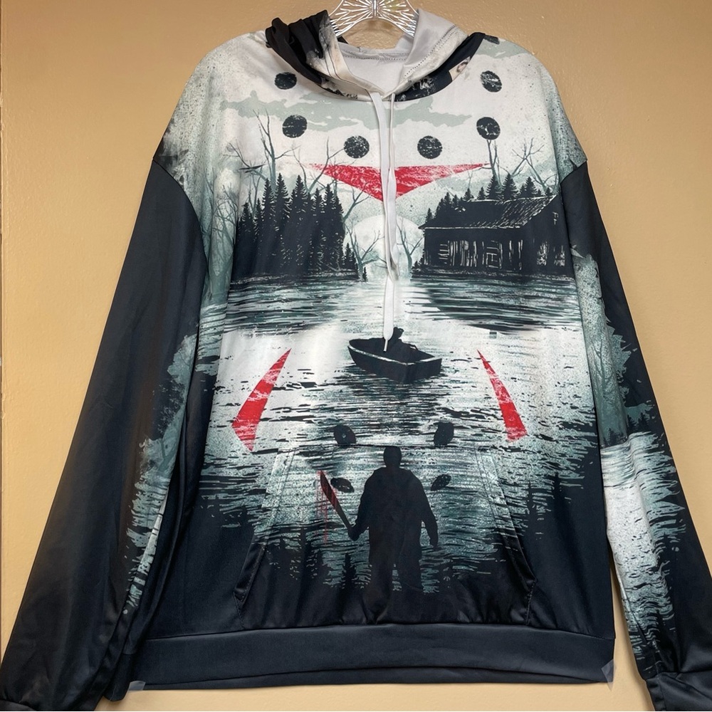 Graphic Jason Hoodie with Lake Scene